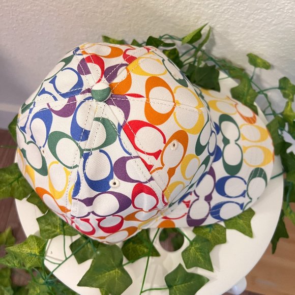 coach Rainbow Signature Baseball Hat CJ714 size XS/S - Picture 3 of 5